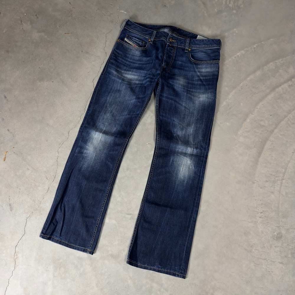 Diesel Zatiny Bootcut Jeans Mens 34x32 Dark Wash Faded Denim Casual Designer